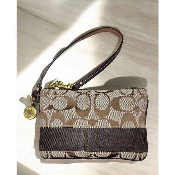 Y2K Coach 11099 Legacy Signature Stripe Large Tote & 40028 Signature Wristlet - Picture 7 of 16